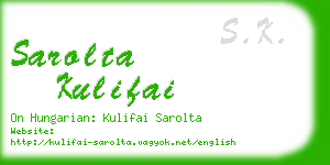 sarolta kulifai business card